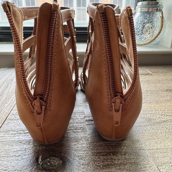 Tan Studded Gladiator Sandals - Picture 7 of 13